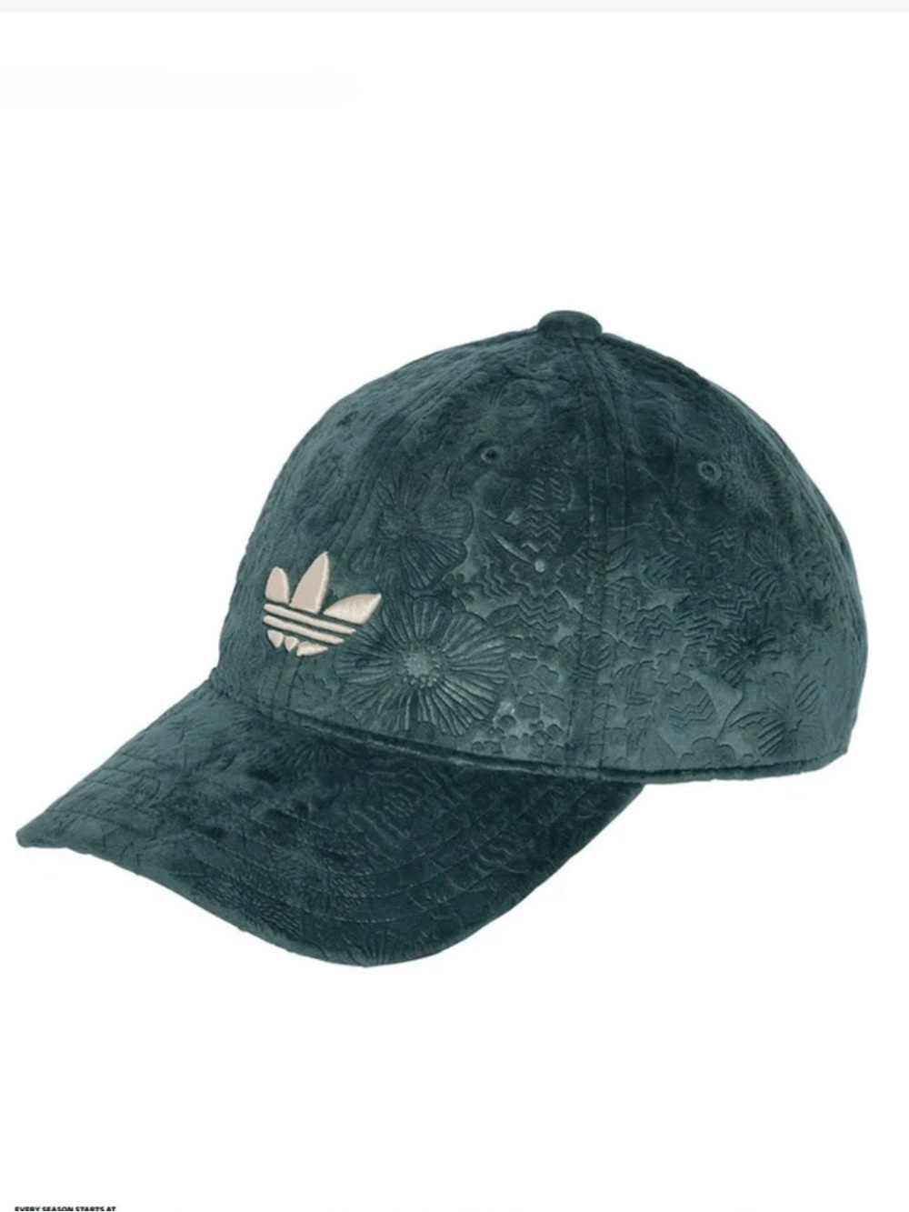 adidas Originals Women's Dark Green Embossed Floral Baseball Cap